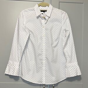 Banana Republic White Polka  Shirt size 10